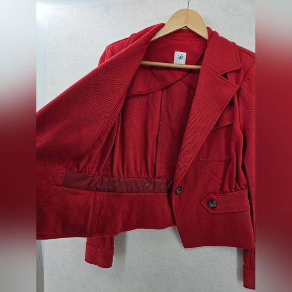 CAbi Little Red Jacket #3374 Tailored Ponte Knit Blazer Jacket Wonen's Size 4 - Picture 13 of 16